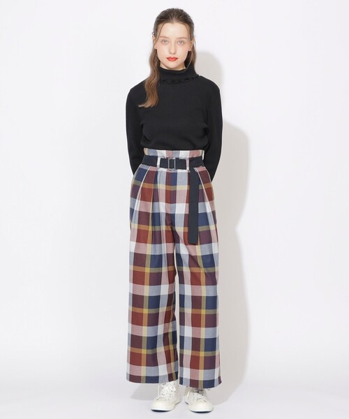 CB CRESTBRIDGE(シービークレストブリッジ)の「クレストブリッジチェックベルテッドパンツ(その他パンツ・レディース・ブルー系その他7/レッド系その他2・S/M)」の3枚目の写真