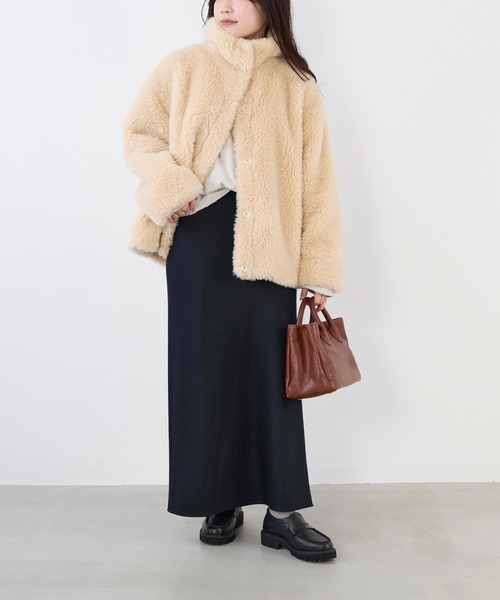 MICA&DEAL(マイカ&ディール)の「スタンドカラーボアブルゾン(ブルゾン・レディース・ライトベージュ/グレイッシュベージュ/ブラウン・FREE)」の20枚目の写真