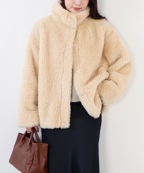 スタンドカラーボアブルゾン（ブルゾン）｜MICA&DEAL（マイカ