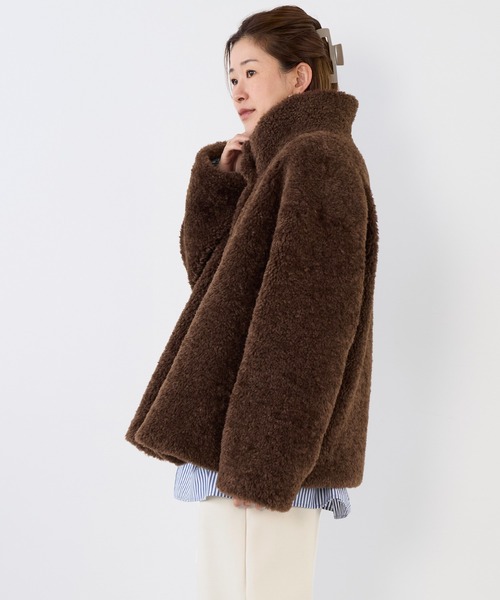 MICA&DEAL(マイカ&ディール)の「スタンドカラーボアブルゾン(ブルゾン・レディース・ライトベージュ/グレイッシュベージュ/ブラウン・FREE)」の9枚目の写真