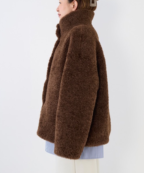 MICA&DEAL(マイカ&ディール)の「スタンドカラーボアブルゾン(ブルゾン・レディース・ライトベージュ/グレイッシュベージュ/ブラウン・FREE)」の12枚目の写真