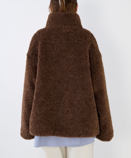 MICA&DEAL(マイカ&ディール)の「スタンドカラーボアブルゾン(ブルゾン・レディース・ライトベージュ/グレイッシュベージュ/ブラウン・FREE)」の13枚目の写真