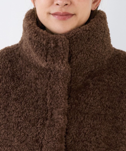 MICA&DEAL(マイカ&ディール)の「スタンドカラーボアブルゾン(ブルゾン・レディース・ライトベージュ/グレイッシュベージュ/ブラウン・FREE)」の15枚目の写真