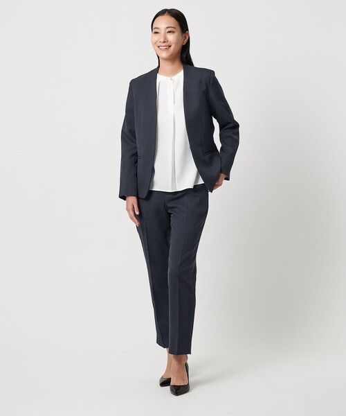 セール】グレンチェック Vネックジャケット ‐セットアップ対応