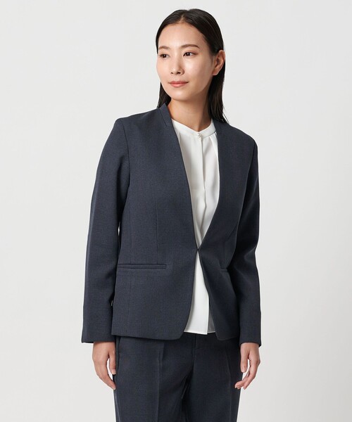 セール】グレンチェック Vネックジャケット ‐セットアップ対応