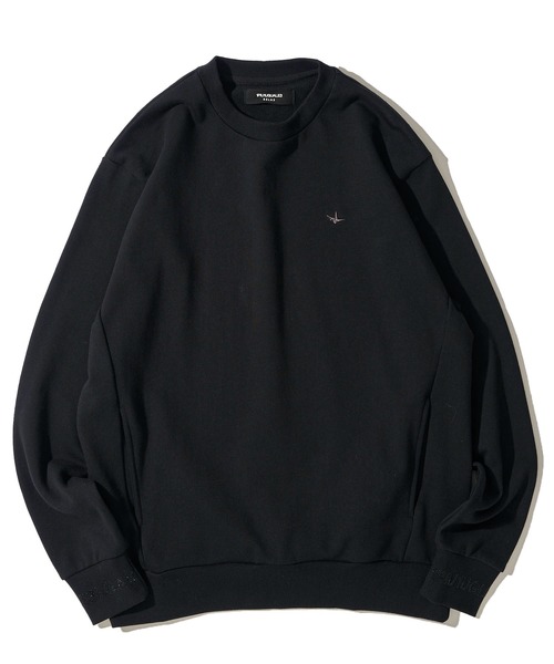 1piu1uguale3 RELAX（ウノピュウノウグァーレトレリラックス）の「【1PIU1UGUALE3 RELAX】RHINESTONE CUFFS CREW NECK（スウェット・メンズ・ベージュ/ブラック/グレー・MEDIUM/LARGE/X-LARGE）」の2枚目の写真