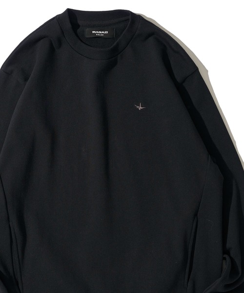 1piu1uguale3 RELAX（ウノピュウノウグァーレトレリラックス）の「【1PIU1UGUALE3 RELAX】RHINESTONE CUFFS CREW NECK（スウェット・メンズ・ベージュ/ブラック/グレー・MEDIUM/LARGE/X-LARGE）」の4枚目の写真