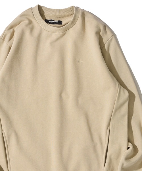 1piu1uguale3 RELAX（ウノピュウノウグァーレトレリラックス）の「【1PIU1UGUALE3 RELAX】RHINESTONE CUFFS CREW NECK（スウェット・メンズ・ベージュ/ブラック/グレー・MEDIUM/LARGE/X-LARGE）」の8枚目の写真