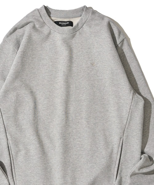 1piu1uguale3 RELAX（ウノピュウノウグァーレトレリラックス）の「【1PIU1UGUALE3 RELAX】RHINESTONE CUFFS CREW NECK（スウェット・メンズ・ベージュ/ブラック/グレー・MEDIUM/LARGE/X-LARGE）」の6枚目の写真