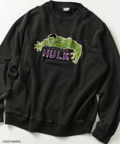 MARVEL/マーベル/ハルク/クルーネックスウェット/静電フロッキー加工