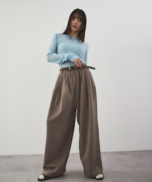 HANNE（アン）の「5タックスラックス（スラックス・レディース・ベージュ/ブラック・S/M）」の6枚目の写真