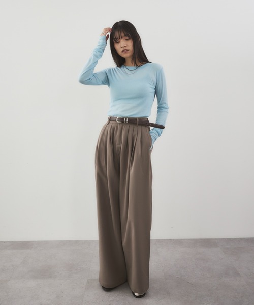 HANNE（アン）の「5タックスラックス（スラックス・レディース・ベージュ/ブラック・S/M）」の4枚目の写真