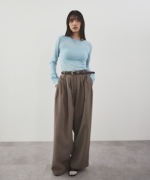 HANNE（アン）の「5タックスラックス（スラックス・レディース・ベージュ/ブラック・S/M）」の5枚目の写真