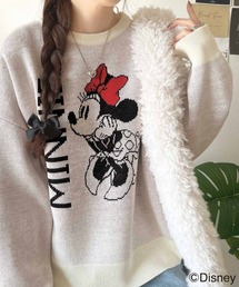 数量限定!存在感たっぷり、大人可愛い♪「ディズニー」「ミニー」ジャガードビッグシルエットニット
