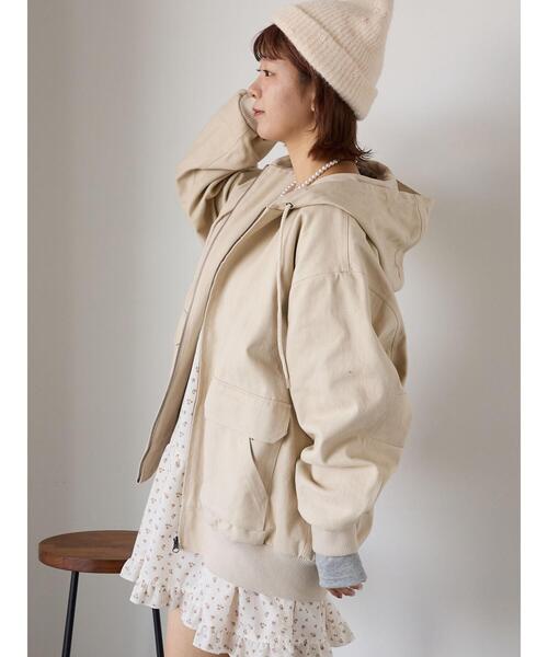 ehka sopo（エヘカソポ）の「フードブルゾン（ブルゾン・レディース・キナリ/ブラウン/ブラック・F）」の6枚目の写真