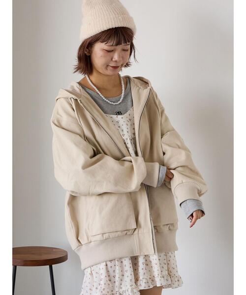 ehka sopo（エヘカソポ）の「フードブルゾン（ブルゾン・レディース・キナリ/ブラウン/ブラック・F）」の8枚目の写真