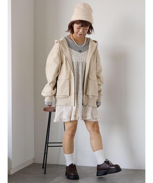 ehka sopo（エヘカソポ）の「フードブルゾン（ブルゾン・レディース・キナリ/ブラウン/ブラック・F）」の10枚目の写真