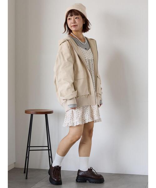 ehka sopo（エヘカソポ）の「フードブルゾン（ブルゾン・レディース・キナリ/ブラウン/ブラック・F）」の11枚目の写真