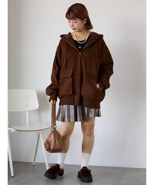 ehka sopo（エヘカソポ）の「フードブルゾン（ブルゾン・レディース・キナリ/ブラウン/ブラック・F）」の20枚目の写真