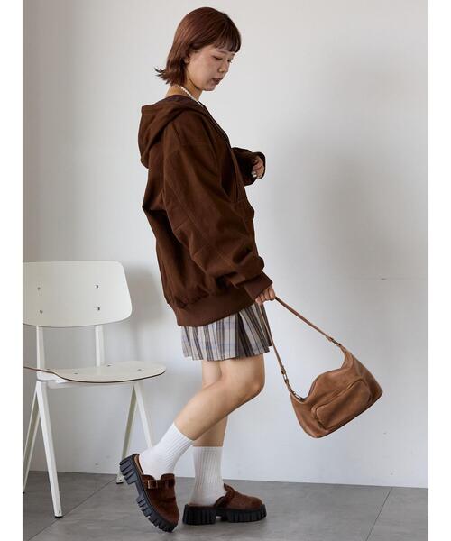 ehka sopo（エヘカソポ）の「フードブルゾン（ブルゾン・レディース・キナリ/ブラウン/ブラック・F）」の21枚目の写真