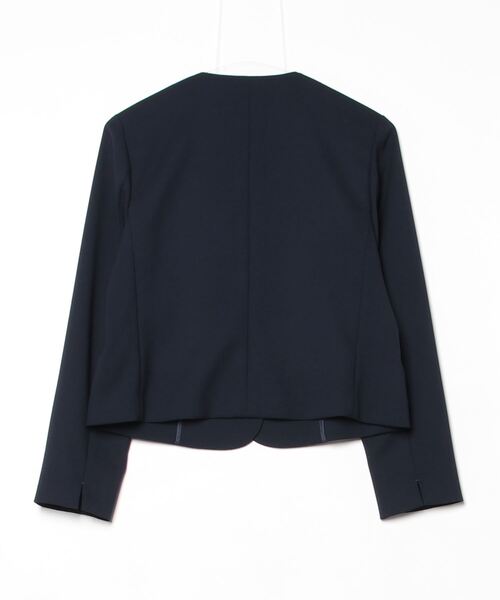 NEWYORKER（ニューヨーカー）の「【ウォッシャブル】コンパクトダブルクロス ドット釦ノーカラージャケット（テーラードジャケット・レディース・キャメル/ネイビー・9号/11号）」の3枚目の写真