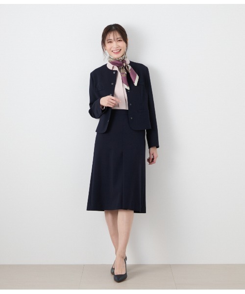 NEWYORKER（ニューヨーカー）の「【ウォッシャブル】コンパクトダブルクロス ドット釦ノーカラージャケット（テーラードジャケット・レディース・キャメル/ネイビー・9号/11号）」の17枚目の写真