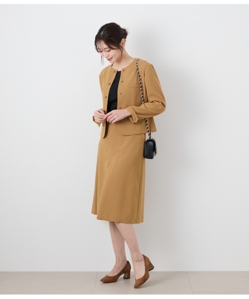 NEWYORKER（ニューヨーカー）の「【ウォッシャブル】コンパクトダブルクロス ドット釦ノーカラージャケット（テーラードジャケット・レディース・キャメル/ネイビー・9号/11号）」の21枚目の写真