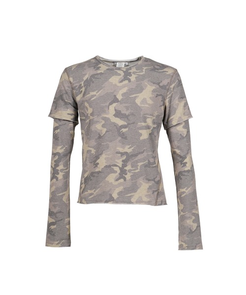 Jaded London(ジェイデッドロンドン)の「CAMO DOUBLE LAYER MIST LS(Tシャツ/カットソー・メンズ・グリーン系カモフラージュ・X-LARGE/MEDIUM/SMALL/X-SMALL)」の1枚目の写真