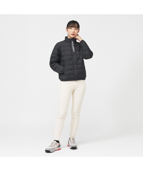 Jack Bunny!!（ジャックバニー）の「ジャックバニー  薄中綿ジップアップブルゾン（ブルゾン・レディース・ブラック×ブラック/ブラック・S/M/L）」の4枚目の写真