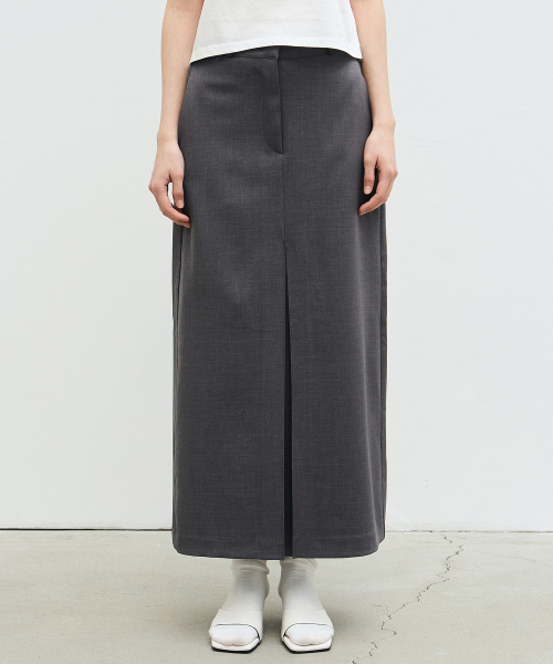 NICK&NICOLE(ニックアンドニコール)の「BOX PLEATED LONG SKIRT_GRAY(スカート・レディース・その他・SMALL/MEDIUM/LARGE)」の2枚目の写真