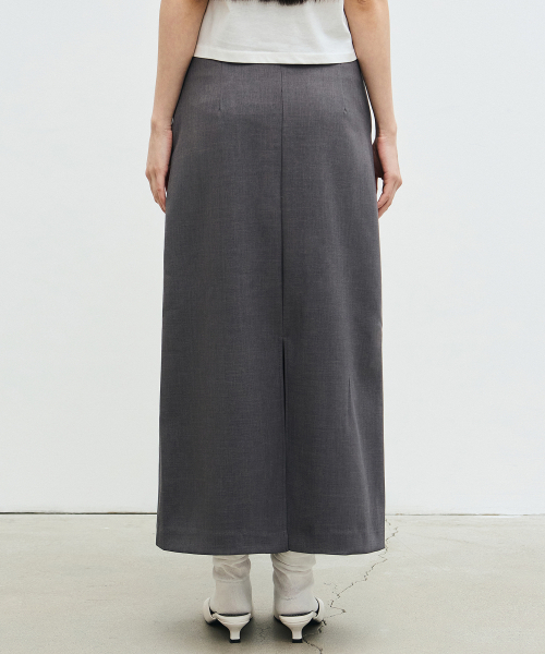 NICK&NICOLE(ニックアンドニコール)の「BOX PLEATED LONG SKIRT_GRAY(スカート・レディース・その他・SMALL/MEDIUM/LARGE)」の4枚目の写真