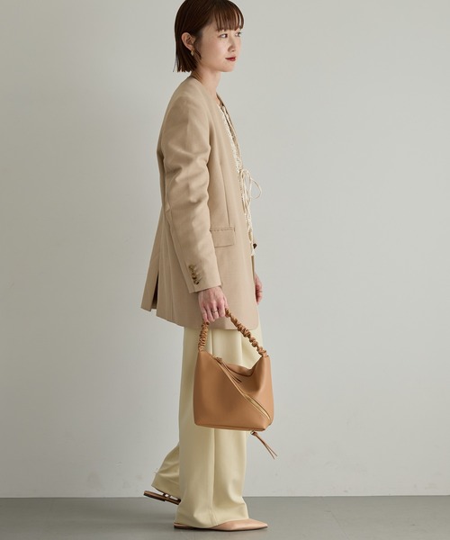 HASHIBAMI（ハシバミ）の「【HASHIBAMI】クシュクシュ ワンショルダー（ショルダーバッグ・レディース・ブラック/ライトブルー/ペールイエロー/ホワイト/ブラウン/ダークブラウン・FREE）」の18枚目の写真