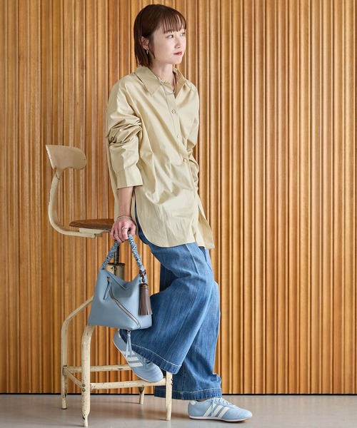 HASHIBAMI（ハシバミ）の「【HASHIBAMI】クシュクシュ ワンショルダー（ショルダーバッグ・レディース・ブラック/ライトブルー/ペールイエロー/ホワイト/ブラウン/ダークブラウン・FREE）」の7枚目の写真