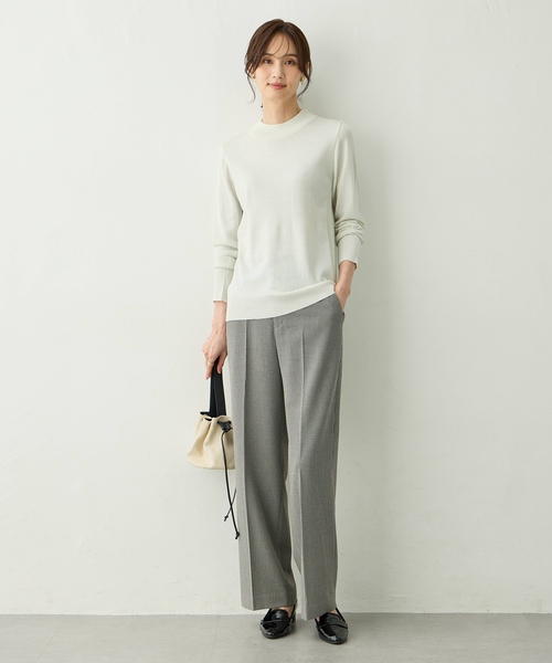 A/C DESIGN BY ALPHA CUBIC（エーシーデザインバイアルファキュービック）の「ラメリブハイネックニットプルオーバー【洗える・大きいサイズあり】（ニット/セーター・レディース・ライトグレー/ピンク/サックスブルー/オフホワイト・M/L/LL/3L）」の14枚目の写真