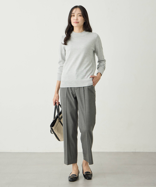 A/C DESIGN BY ALPHA CUBIC（エーシーデザインバイアルファキュービック）の「ラメリブハイネックニットプルオーバー【洗える・大きいサイズあり】（ニット/セーター・レディース・ライトグレー/ピンク/サックスブルー/オフホワイト・M/L/LL/3L）」の16枚目の写真