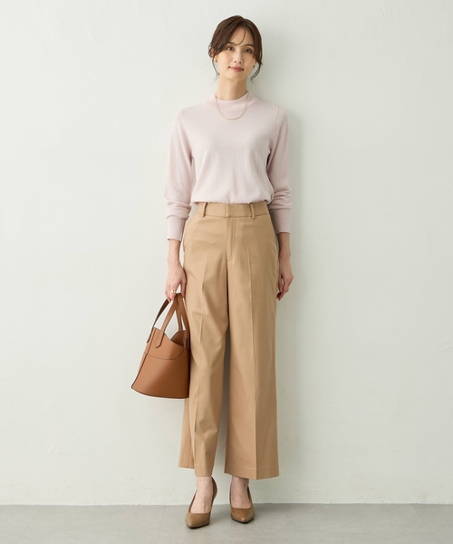 A/C DESIGN BY ALPHA CUBIC（エーシーデザインバイアルファキュービック）の「ラメリブハイネックニットプルオーバー【洗える・大きいサイズあり】（ニット/セーター・レディース・ライトグレー/ピンク/サックスブルー/オフホワイト・M/L/LL/3L）」の18枚目の写真