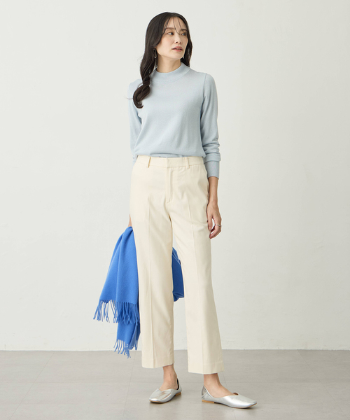 A/C DESIGN BY ALPHA CUBIC（エーシーデザインバイアルファキュービック）の「ラメリブハイネックニットプルオーバー【洗える・大きいサイズあり】（ニット/セーター・レディース・ライトグレー/ピンク/サックスブルー/オフホワイト・M/L/LL/3L）」の21枚目の写真