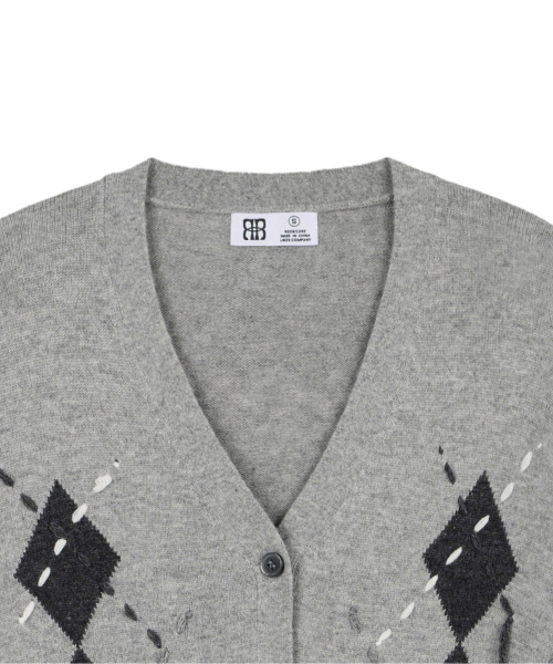 ROCKCAKE(ロックケーキ)の「Argyle Stitch Knit Cardigan - Gray(カーディガン/ボレロ・レディース・その他・SMALL)」の8枚目の写真