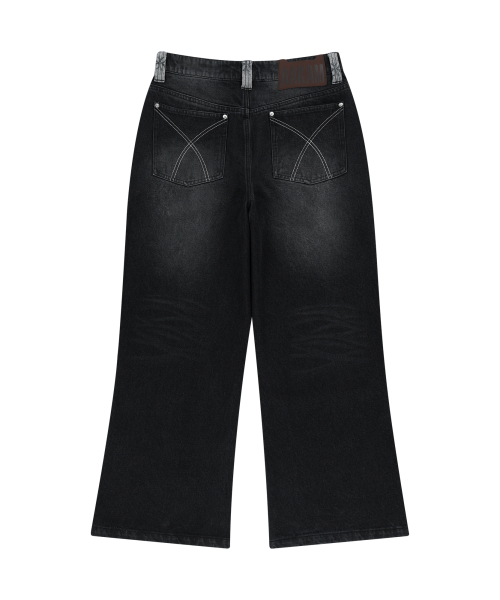 AAKAM(アーカム)の「Contrast Washed Denim Pants (Black)(デニムパンツ・レディース・その他・1/2)」の3枚目の写真