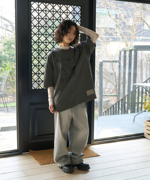 THE GREEN LAB（ザグリーンラボ）の「ピグメントミュージックキャットオーバーフィット半袖Tシャツ[ネイビー]（Tシャツ/カットソー・メンズ・その他・FREE）」の11枚目の写真