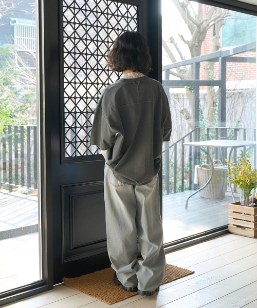 THE GREEN LAB（ザグリーンラボ）の「ピグメントミュージックキャットオーバーフィット半袖Tシャツ[ネイビー]（Tシャツ/カットソー・メンズ・その他・FREE）」の12枚目の写真