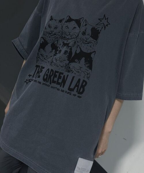 THE GREEN LAB（ザグリーンラボ）の「ピグメントミュージックキャットオーバーフィット半袖Tシャツ[ネイビー]（Tシャツ/カットソー・メンズ・その他・FREE）」の14枚目の写真