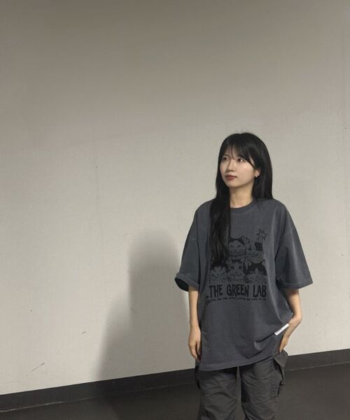 THE GREEN LAB（ザグリーンラボ）の「ピグメントミュージックキャットオーバーフィット半袖Tシャツ[ネイビー]（Tシャツ/カットソー・メンズ・その他・FREE）」の15枚目の写真