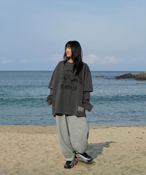 THE GREEN LAB（ザグリーンラボ）の「ピグメントミュージックキャットオーバーフィット半袖Tシャツ[ネイビー]（Tシャツ/カットソー・メンズ・その他・FREE）」の20枚目の写真