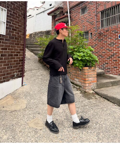 TOFFEE(トフィー)の「ウォッシュドハーフデニムパンツ(ディープグレー)(その他パンツ・メンズ・その他・SMALL/MEDIUM/LARGE/X-LARGE)」の7枚目の写真