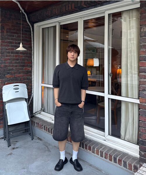 TOFFEE(トフィー)の「ウォッシュドハーフデニムパンツ(ディープグレー)(その他パンツ・メンズ・その他・SMALL/MEDIUM/LARGE/X-LARGE)」の5枚目の写真