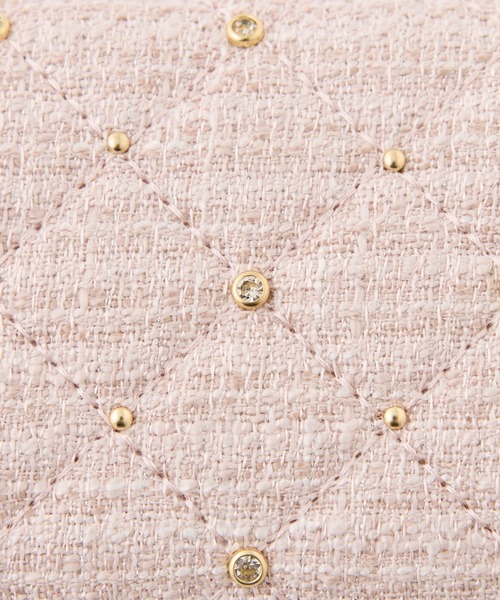 one after another NICE CLAUP（ワンアフターアナザーナイスクラップ）の「【ＨolidayCollection】ビジュースタッズ付きキルティングウォレット（財布・レディース・ブラック/ピンクベージュ/サックスブルー/アイボリー・FREE）」の11枚目の写真