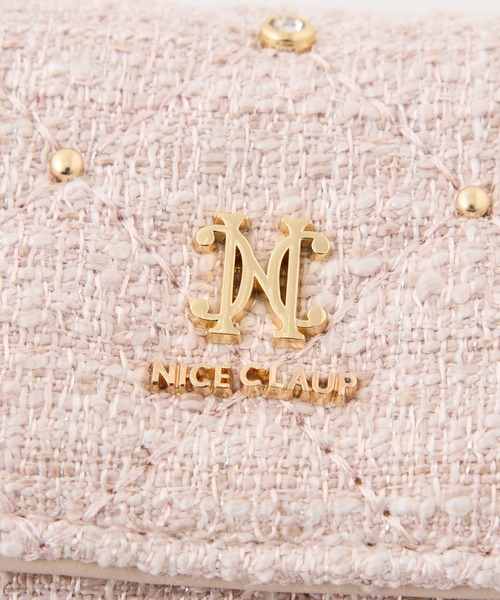 one after another NICE CLAUP（ワンアフターアナザーナイスクラップ）の「【ＨolidayCollection】ビジュースタッズ付きキルティングウォレット（財布・レディース・ブラック/ピンクベージュ/サックスブルー/アイボリー・FREE）」の10枚目の写真