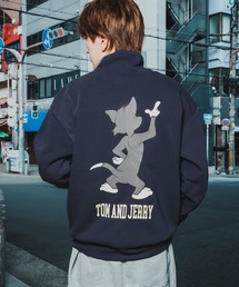 【TOM&JERRY】プリント 裏起毛 スウェット ハイネック トレーナー
