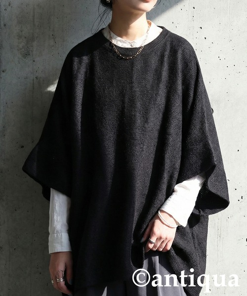antiqua(アンティカ)の「ドルマントップス(Tシャツ/カットソー・レディース・クリーム/グレー/ブラック・ONESIZE)」の2枚目の写真